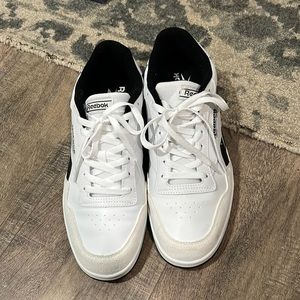 White and black Reebok sneakers